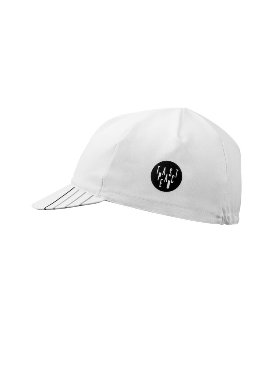 Czapka kolarska z daszkiem Classic White