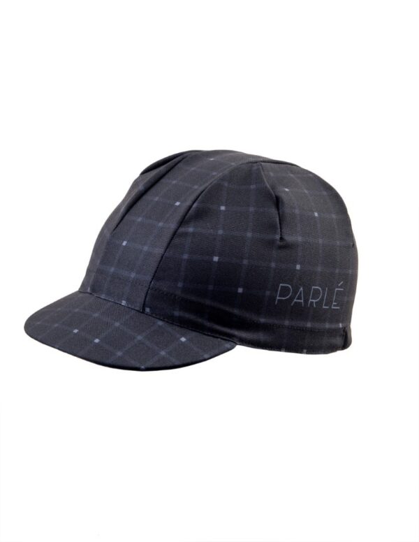 Casquette cycliste à pois bleu marine