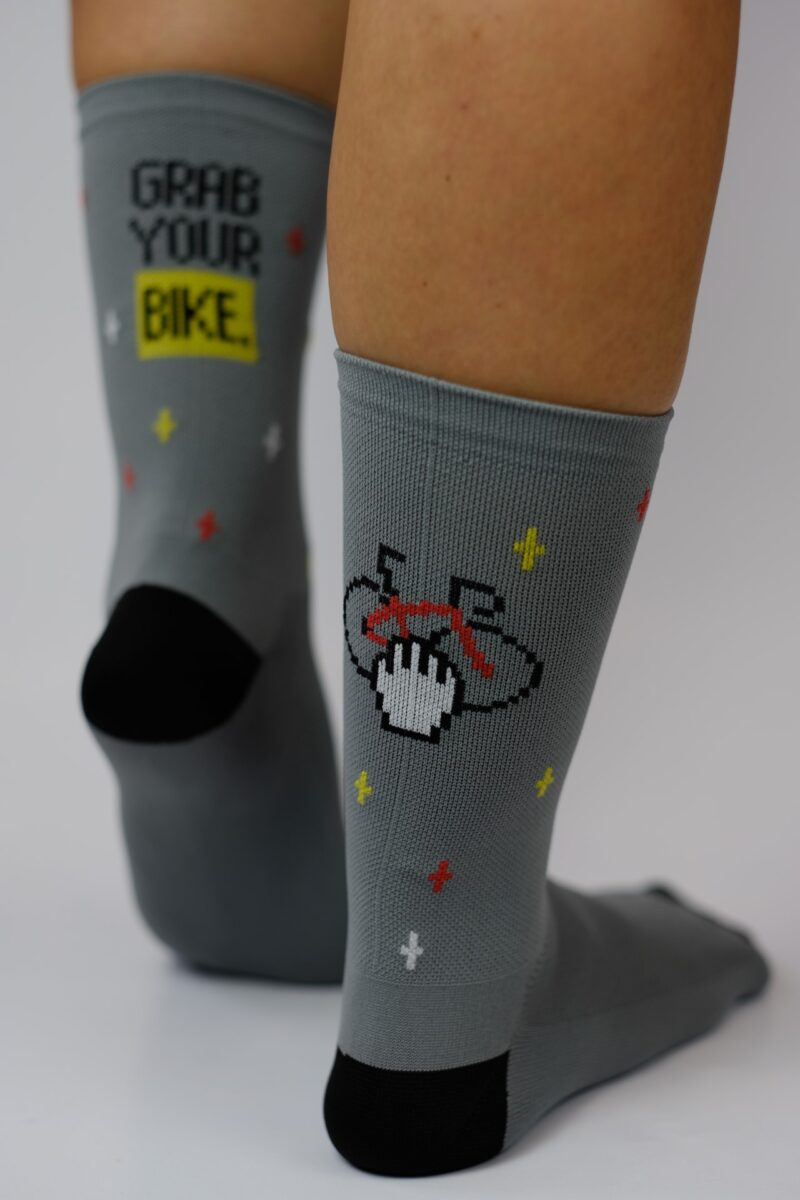 Skarpetki kolarskie z serii LC - Grab Your Bike GRAY