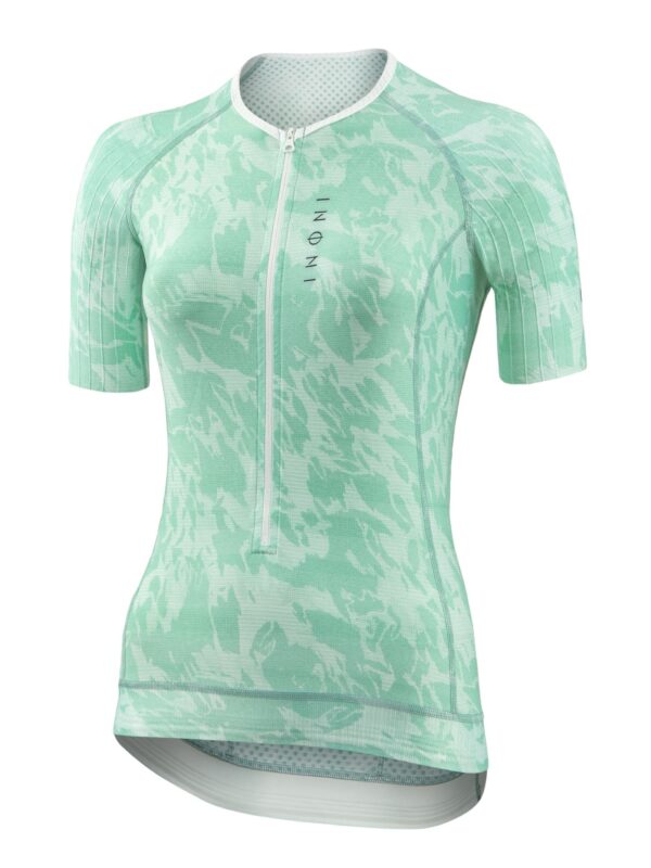 Damski singlet triathlonowy z rękawkiem AERO Concept - Frosted Green