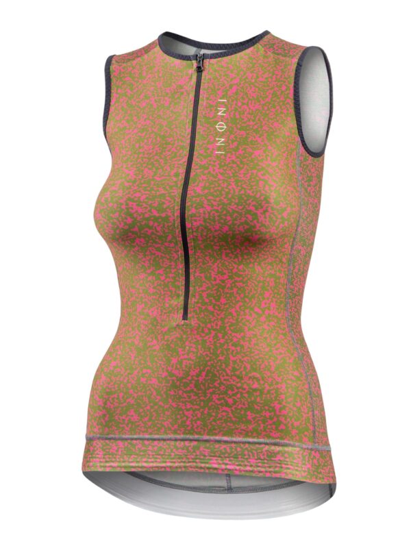 Damski singlet triathlonowy bez rękawa - Blush Moss