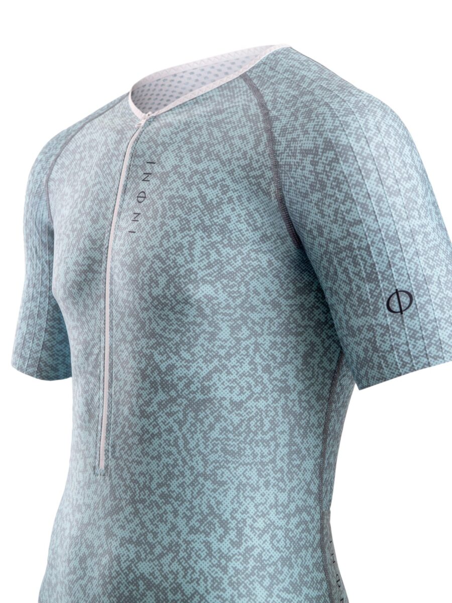 Singlet Triathlonowy z rękawkiem AERO Concept - Cool Aqua