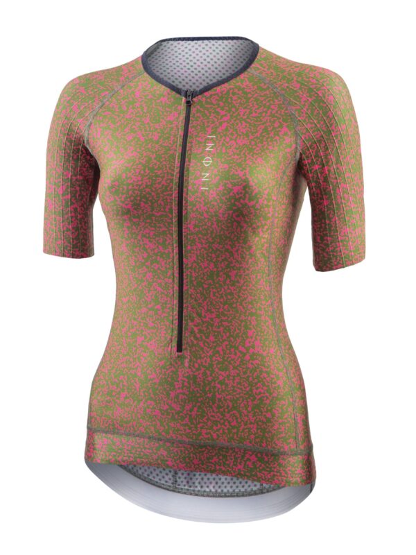 Damski singlet triathlonowy z rękawkiem AERO Concept - Blush Moss